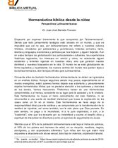 Hermenéutica bíblica desde la niñez (Parte I)