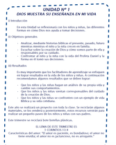 Plan de Estudios de Desarrollo del Niño (Años 8-9) (Dios Cuida Mi Vida - Unidad 1)
