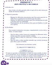 Plan de Estudios de Desarrollo del Niño (Años 8-9) (Mi Familia es Protegida por Dios - Unidad 1)