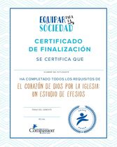 Certificado del corazón de Dios por la iglesia 